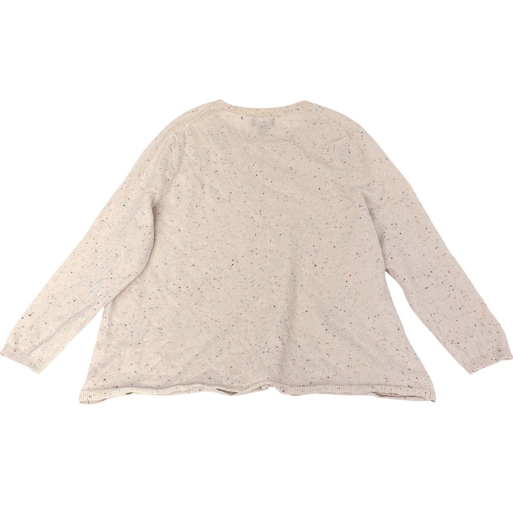 Lands End 3X Speckled Cashmere Sweater Crew Neck Long Sleeve Beige - Picture 4 of 4